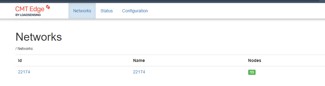 CMT Edge 
Networks 
22174 
Networks 
Status 
Configuration 
Name 
22174 
